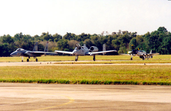 Heritahe Flight of F-15, A-10, P-51
