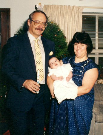 Mom & Dad with Jason on his Baptism Day, December 23, 1990