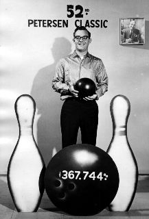 Bev Fogg bowling in the Petersen Classic in Chicago, 1962 